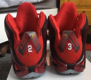 Nike LeBron Xii Elite basketball shoe - back view