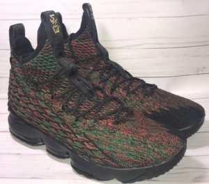 Nike Lebron 15 BHM multicolour basketball shoe - side view