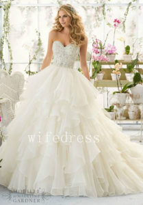 Wedding Dresses Bridal Gowns Beaded Strapless Sleeveless