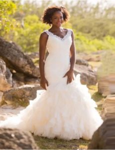 feather wedding gown