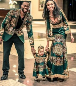 ankara print style for young family of 3