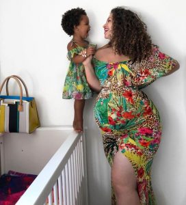 admirable ankara gown for pregnant mum and her young daughter - ykmmedia