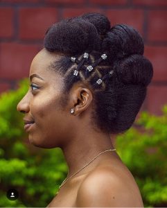 african brides natural hairstyle with side braids - melissaerial