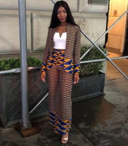 amazing kente suit with palazzo trousers for ladies - mammypi