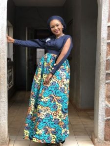 ankara plain and pattern maternity gown with long sleeve - regtailor