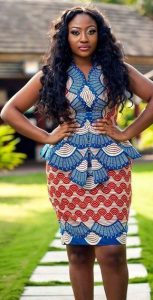 aso ebi ankara lace short skirt and short sleeve blouse - pinterest