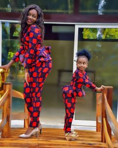 baby girl slays with mum in ankara trouser - instagram