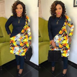 beauty queens plain and pattern ankara senator suit for ladies - instagram