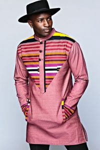 celebrities way of combining kente and jeans material with a sunhat for men - menogudesigns