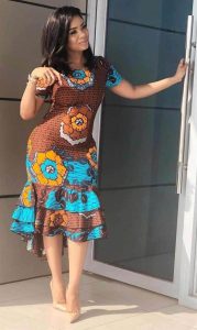 classic ankara short sleeve gown for young queens - africavarsities