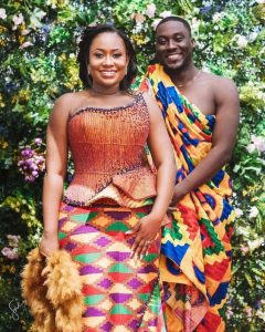 cute ghana couples showcasing another unique kente outfit especially for ladies - mammypi