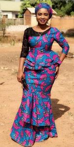 cute mums long skirt and blouse ankara style with lace design - momoafrica