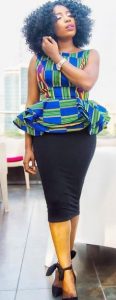 cute short sleeve ankara peplum blouse with plain skirt - youtube