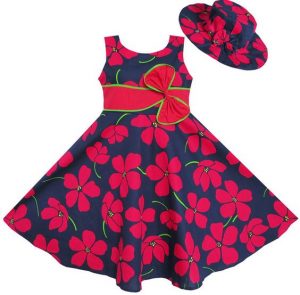 floral ankara kid dress with bow tie design and sunhat - ebay