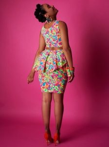 floral ankara pattern for crop top with peplum short skirt - deliciousbrownkisses tumblr