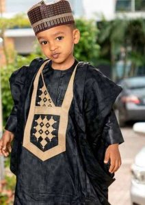 glamorous black plain ankara agbada style for kid boys - vavbureau blogspot