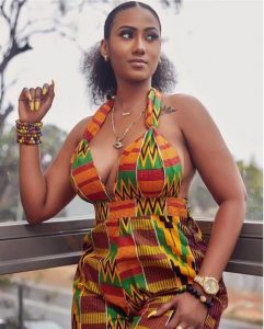 hot kente neck sleeve jumpsuit - queduqu ninafo