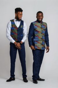 kente suit vest and coat with a matching bow tie - afrilege