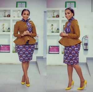 kimmy special high neck ankara flay coat with skirt for official outings - pinterest