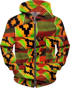 mens kente jacket with hood - rageon