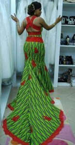 mermaid gown with a crossed strap at the back for wedding and party - weddingdigestnaija