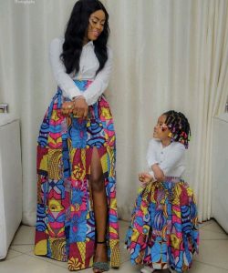 mum teaching her daughter how to slay with a long ankara skirt - etsy