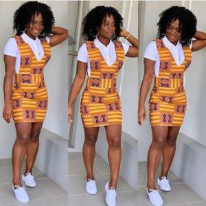 short pinafore ankara gown for ladies - shayla thebraelyn