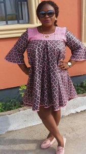 short simple ankara maternity gown with shoulder design for casual outing - thetodayfashion