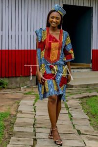 simple ankara agbada church service idea with matching cap for ladies -etsy