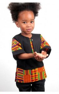 simple ankara plus kente short sleeve senator style for cute baby boys -ocacia