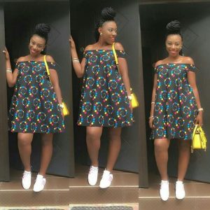 simple off shoulder ankara gown for young girls - mammypi