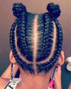 summer hairstyle for celebrity kid girls with two knots - instagram