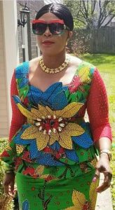 sweet ladies unique ankara skirt and blouse with sunglasses - dabonke