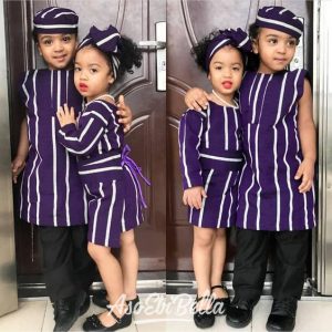 sweet traditional ankara style for two kid sister - bellanaija