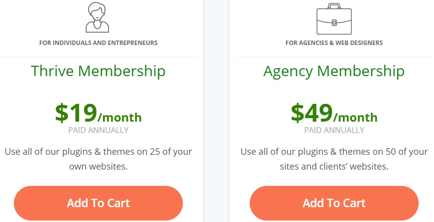 thrive themes membership plans