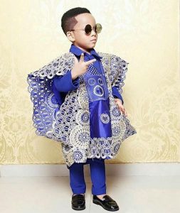 traditional wedding ankara agbada style for boy kids - instagram