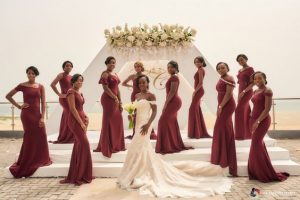 trains scatter round the bride - bellanaija