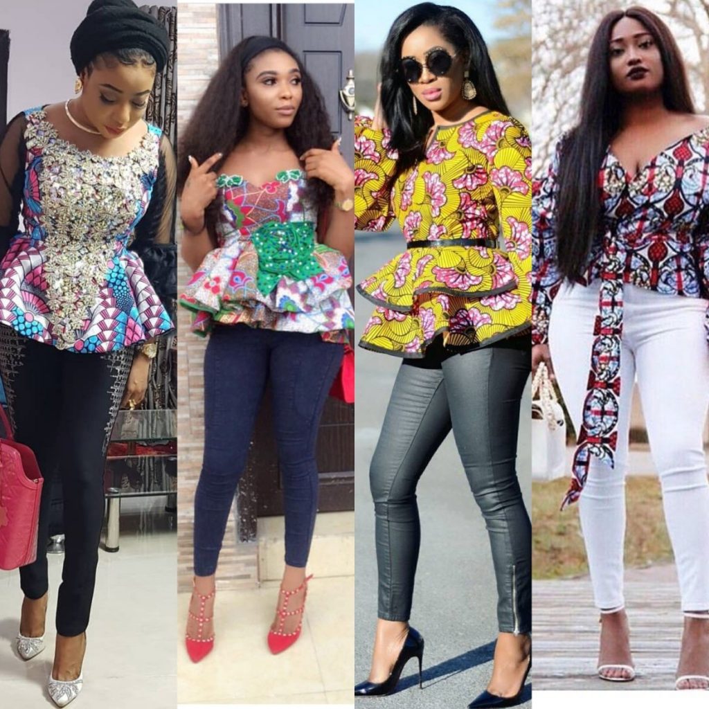 ankara and jeans combination styles