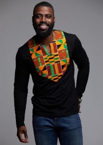 you can customize a polo with a kente fabric design big mens fashion style- diyanu