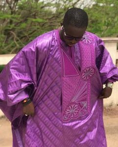 young chiefs purple ankara agbada - instagram