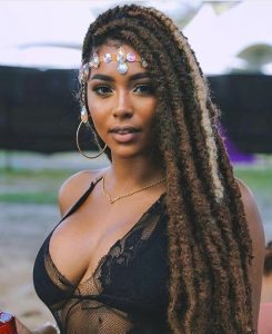 african princess long loc style with special hair band - blackhairinformation