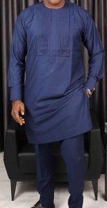 classy men round neck plain ankara kaftan - etsy