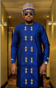 royalty ankara kaftan suit with matching cap and unique embroidery - splendorofafrica