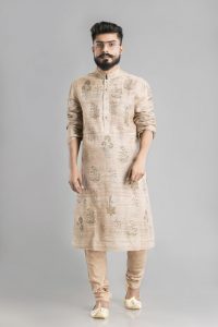 silk ankara print kaftan with stylish sleeve for slim men - shahistyles