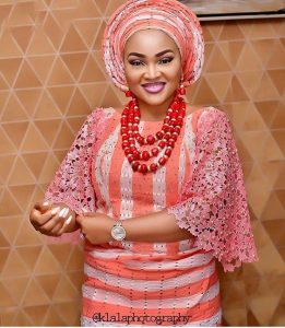 ankara lace blouse and wrapper style for traditional wedding