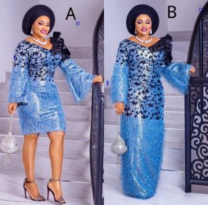 compare this ankara lace short gown vs ankara long gown styles for wedding and church service