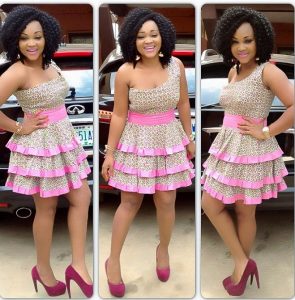 ankara one sleeve short gown style for young classy ladies