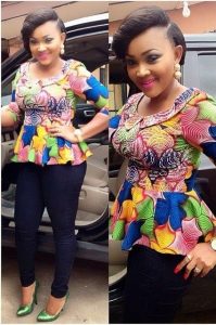 stylish ankara blouse with trousers for classy ladies