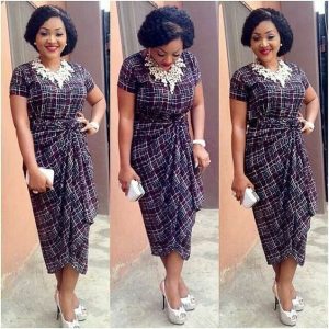 mercy aigbe ankara dress style for traditional wedding