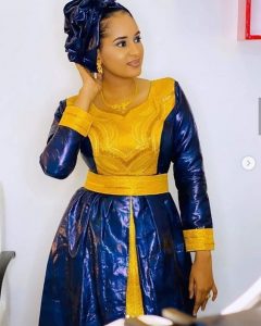 2 piece in one ankara long gown for celebrity ladies, church and wedding style